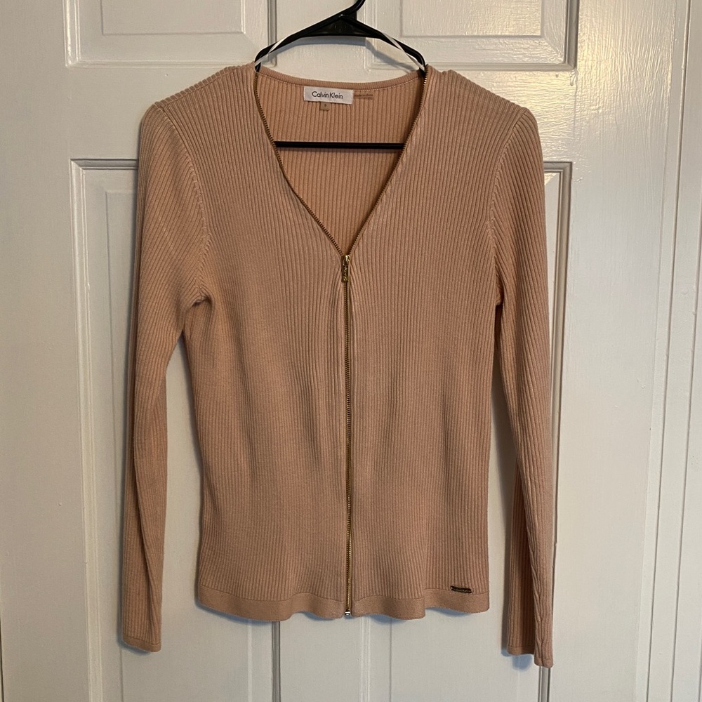 CK Full Zipper Sweater - Size Small